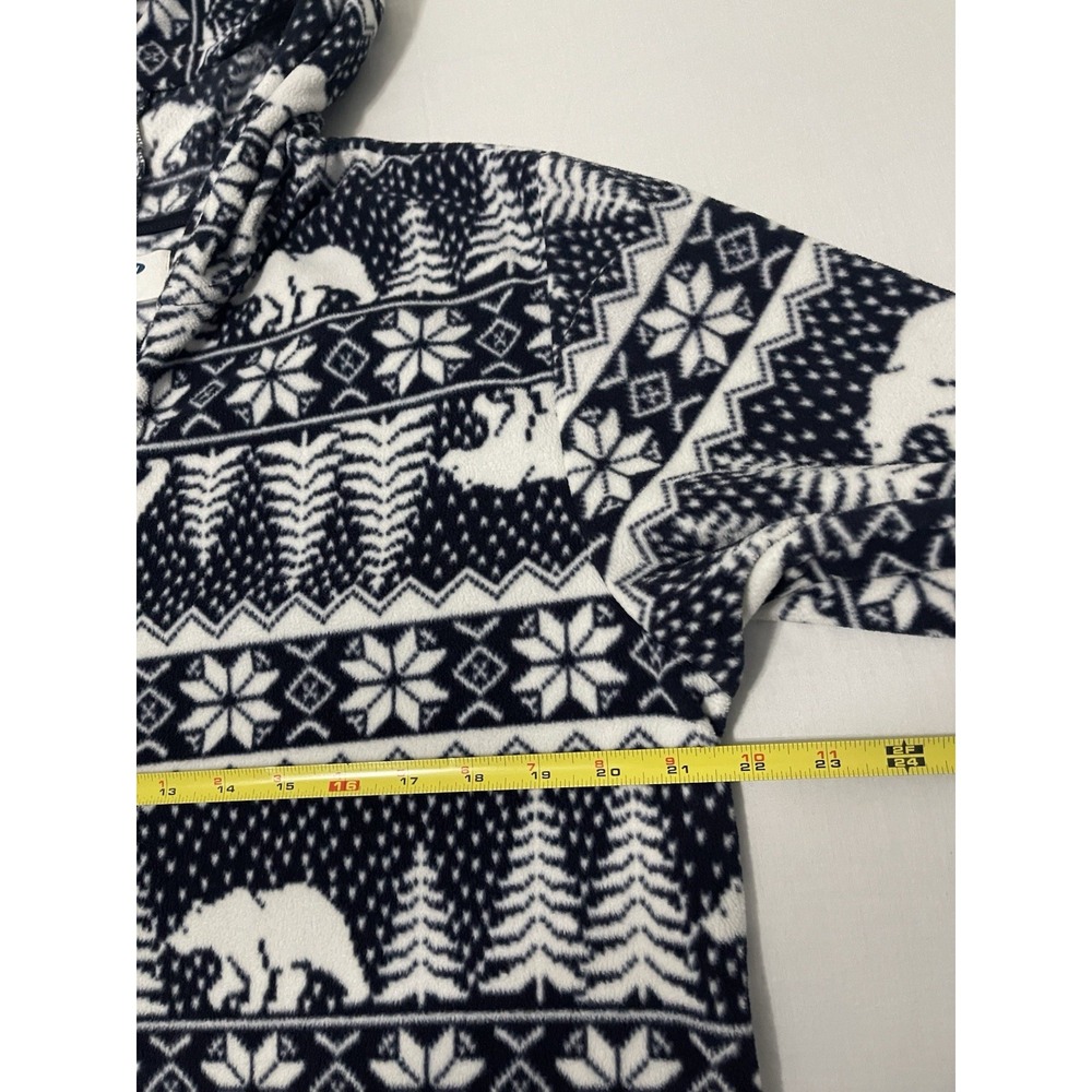 Old Navy Pajama One Piece Large Fair Isle Polar Bear Fleece Sleepwear Onies - Picture 5 of 6
